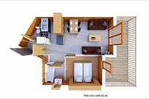 Les Balcons de Val Thorens spa 2-kamer apt. voor max. 4 pers. kaart